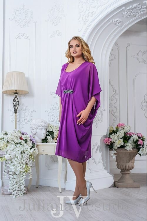 Нарядное платье Эмилия фиолетовый арт.2707 большое размер